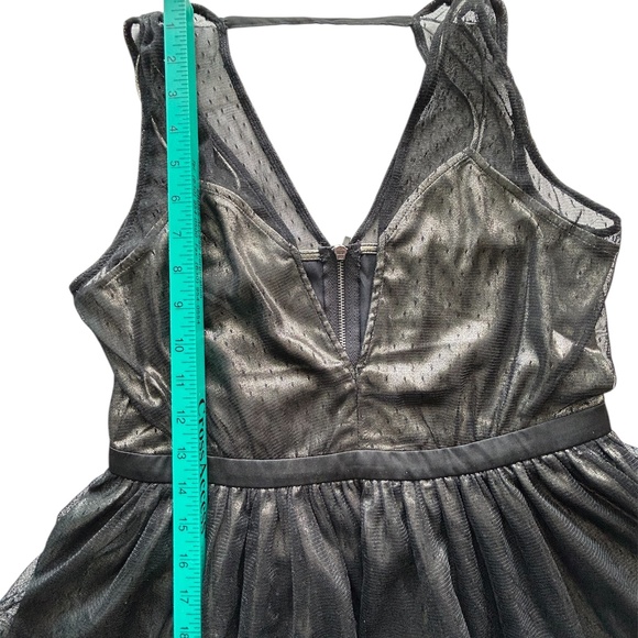 Black Mesh Sleeveless Peplum Top Zip Back Witchy Goth Sz8 - Picture 3 of 10